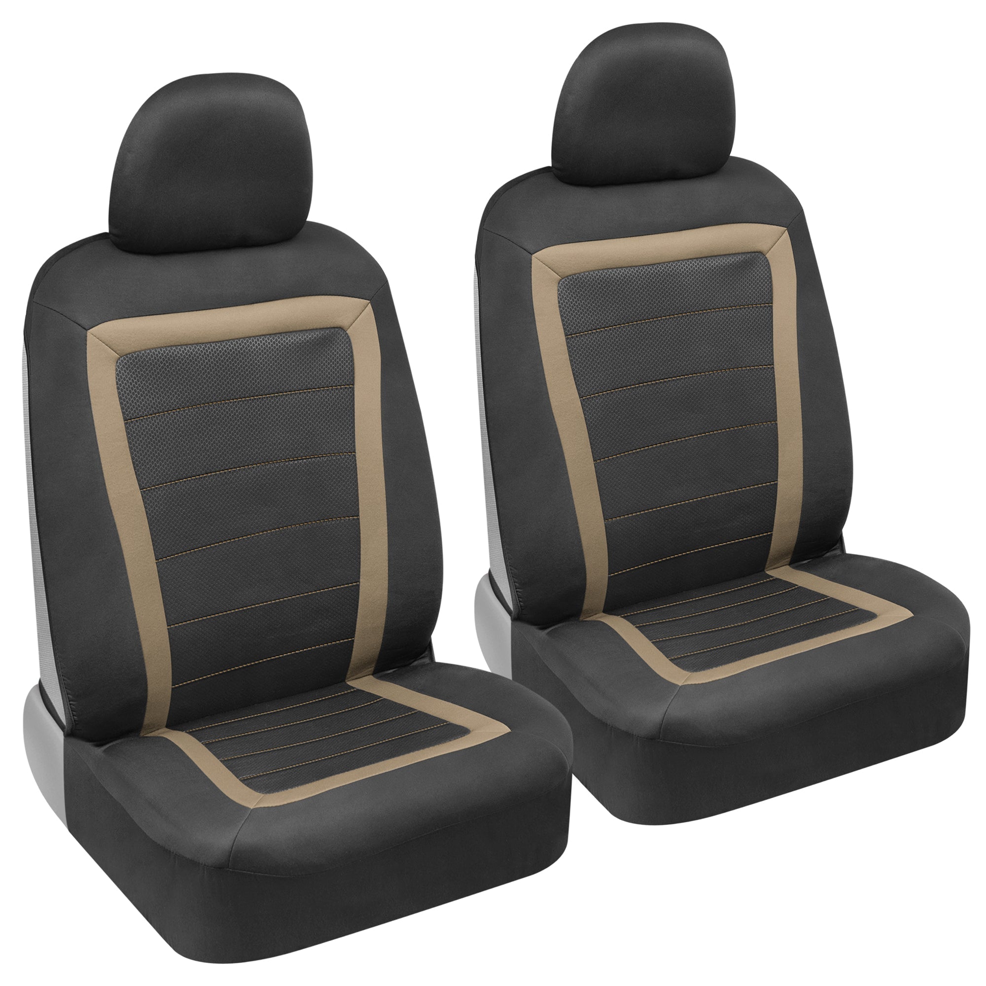 BDK 2-Pack FreshMesh with Honeycomb Backing Front Seat Covers - Black