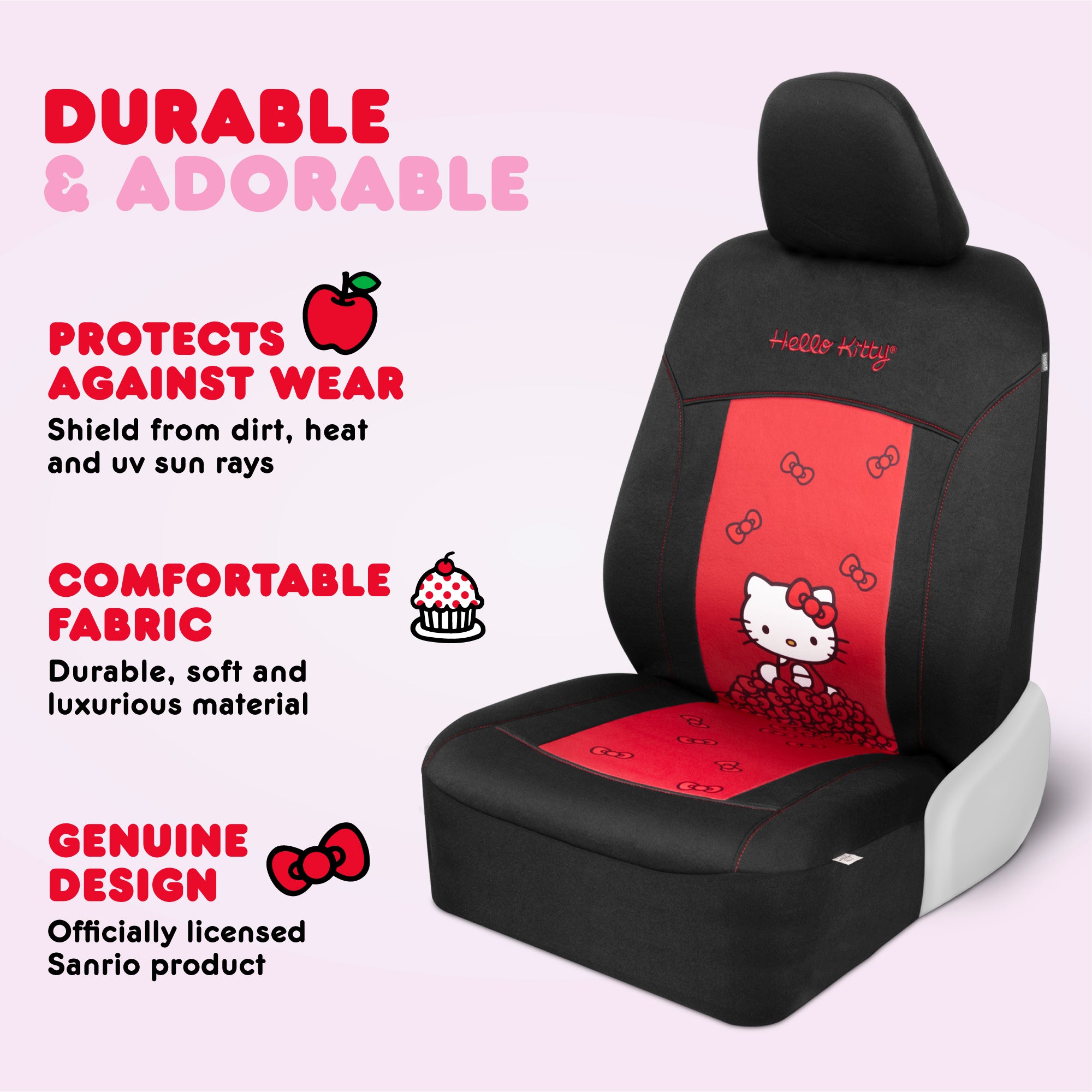 Carbella Official Hello Kitty 2-Pack Front Seat Covers