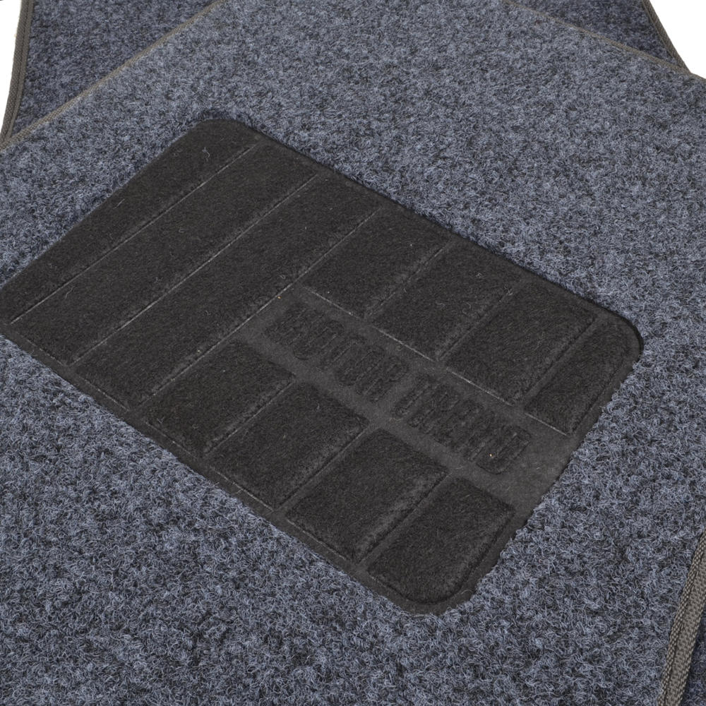 MotorTrend 4-Piece FatRug Premium Carpet Front Floor Mats and Rear Floor Mats with Heel Padding - Charcoal