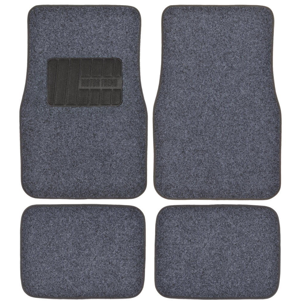 MotorTrend 4-Piece FatRug Premium Carpet Front Floor Mats and Rear Floor Mats with Heel Padding - Charcoal