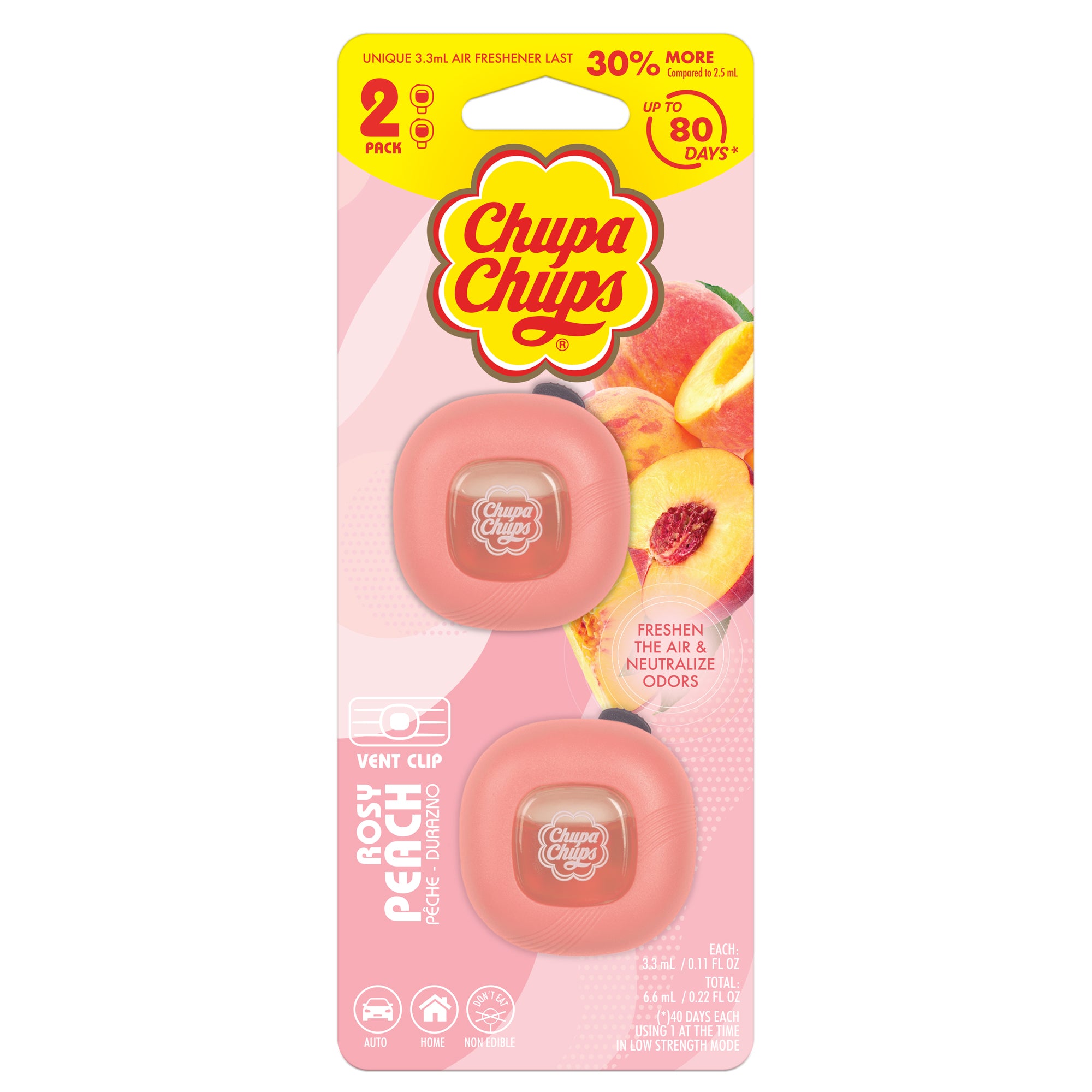 Chupa Chups 2-Pack Air Freshener - Rosy Peach