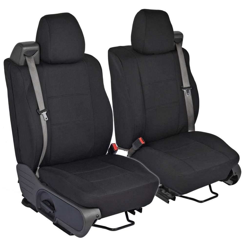 BDK 2-Pack PolyCustom EasyWrap Front Seat Covers for Ford F-150 Regular & Extended Cab (2004 - 2008) - Black