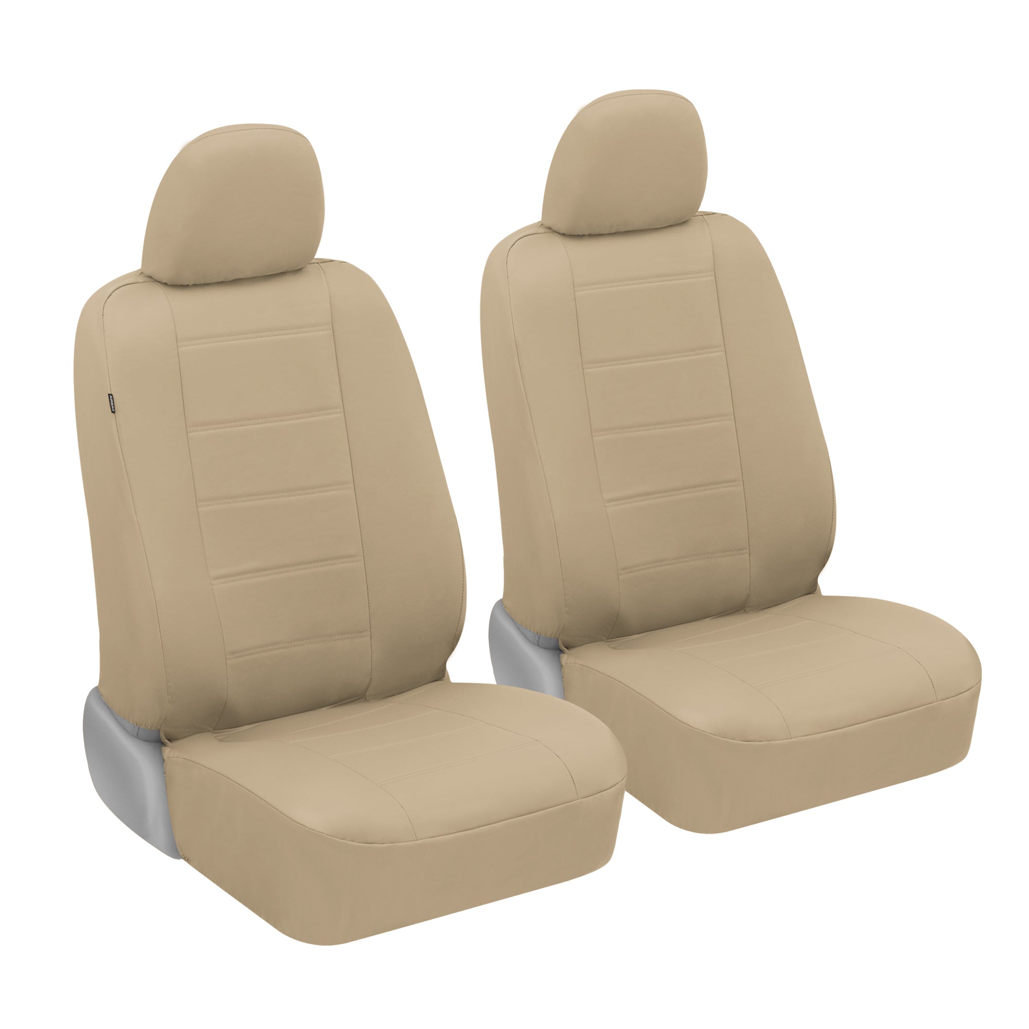 BDK 2-Pack Premium Faux Leather Front Seat Covers - Beige