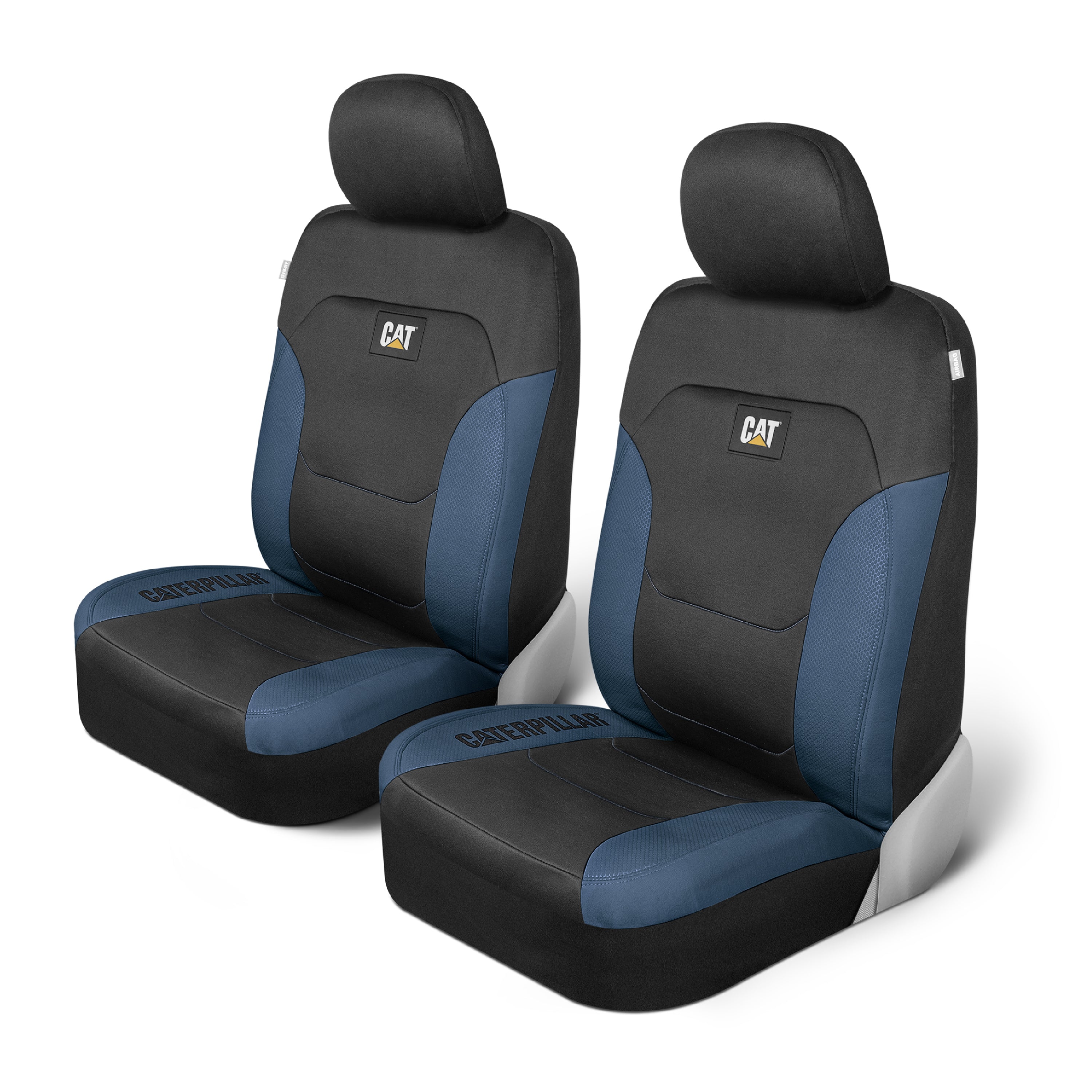 CAT 2-Pack FlexFit Honeycomb Front Seat Covers - Blue