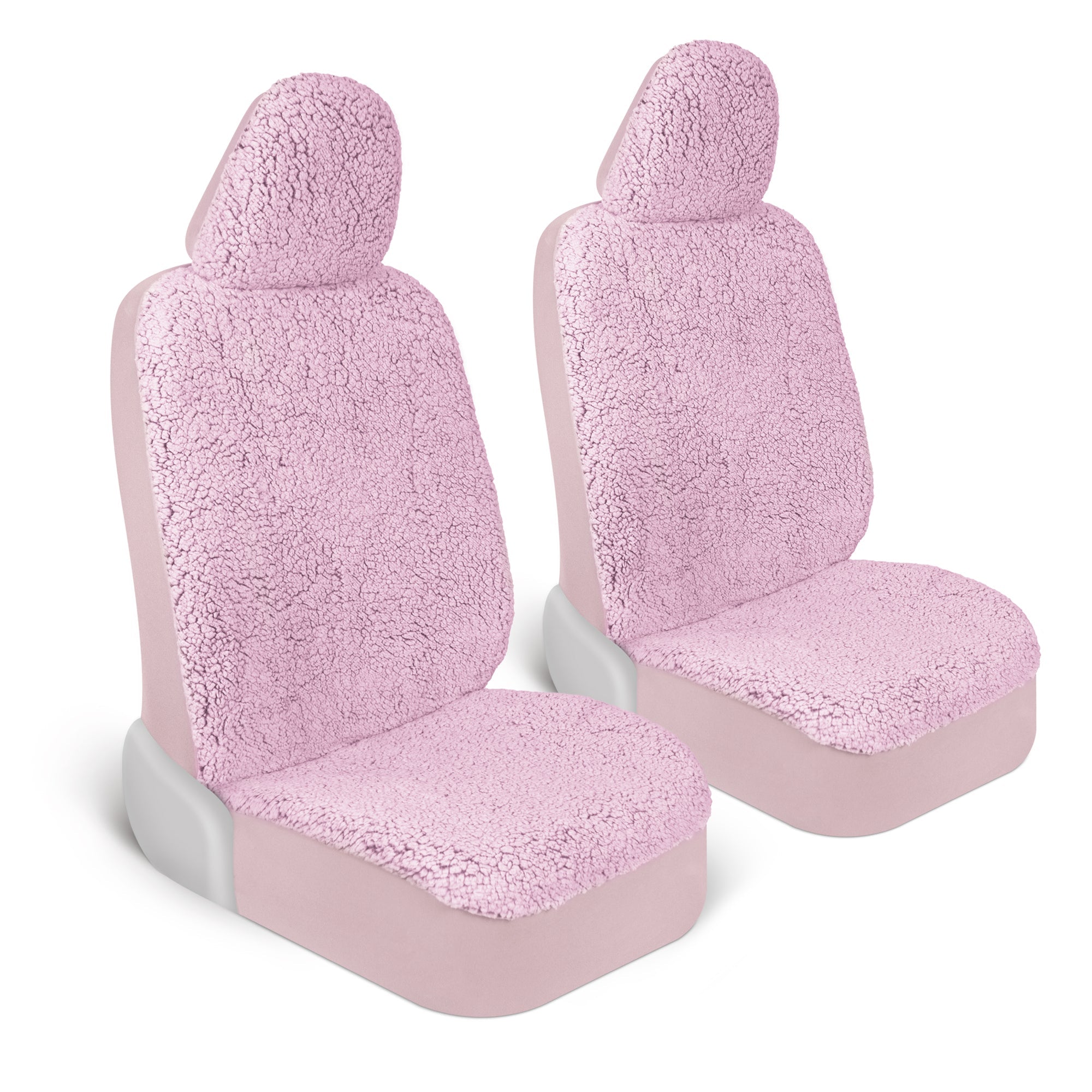 Carbella 2-Pack Plush Sherpa Fleece Front Car Seat Covers - Pink