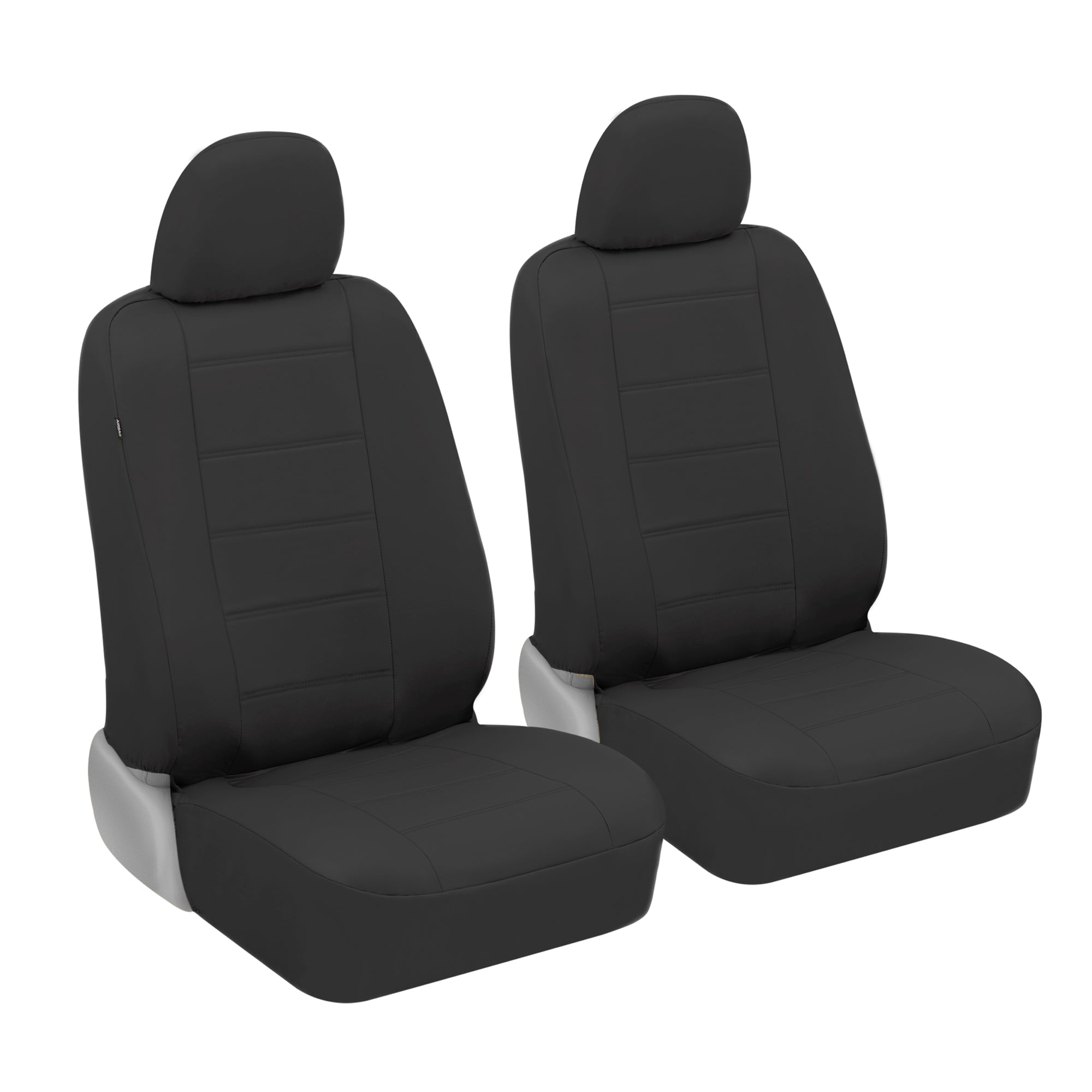 BDK 2-Pack Premium Faux Leather Front Seat Covers - Black