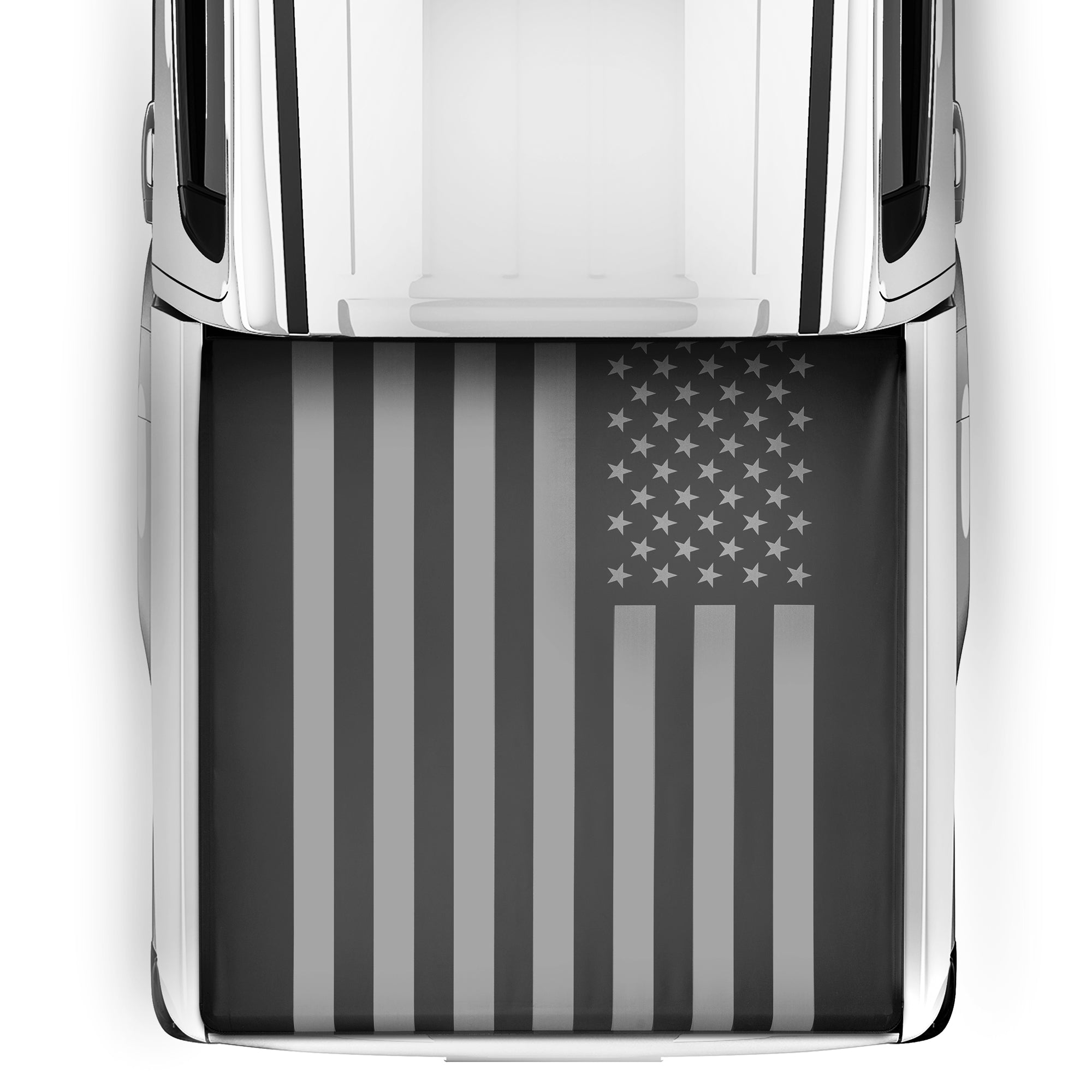 MotorBox USA Black American Flag Soft Roll-Up Retractable Tonneau Cover for Ford F-150 (2015 - 2023) - 5.5' bed