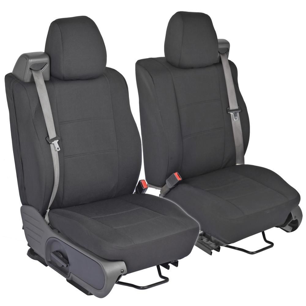 BDK 2-Pack PolyCustom EasyWrap Front Seat Covers for Ford F-150 Regular & Extended Cab (2004 - 2008) - Black