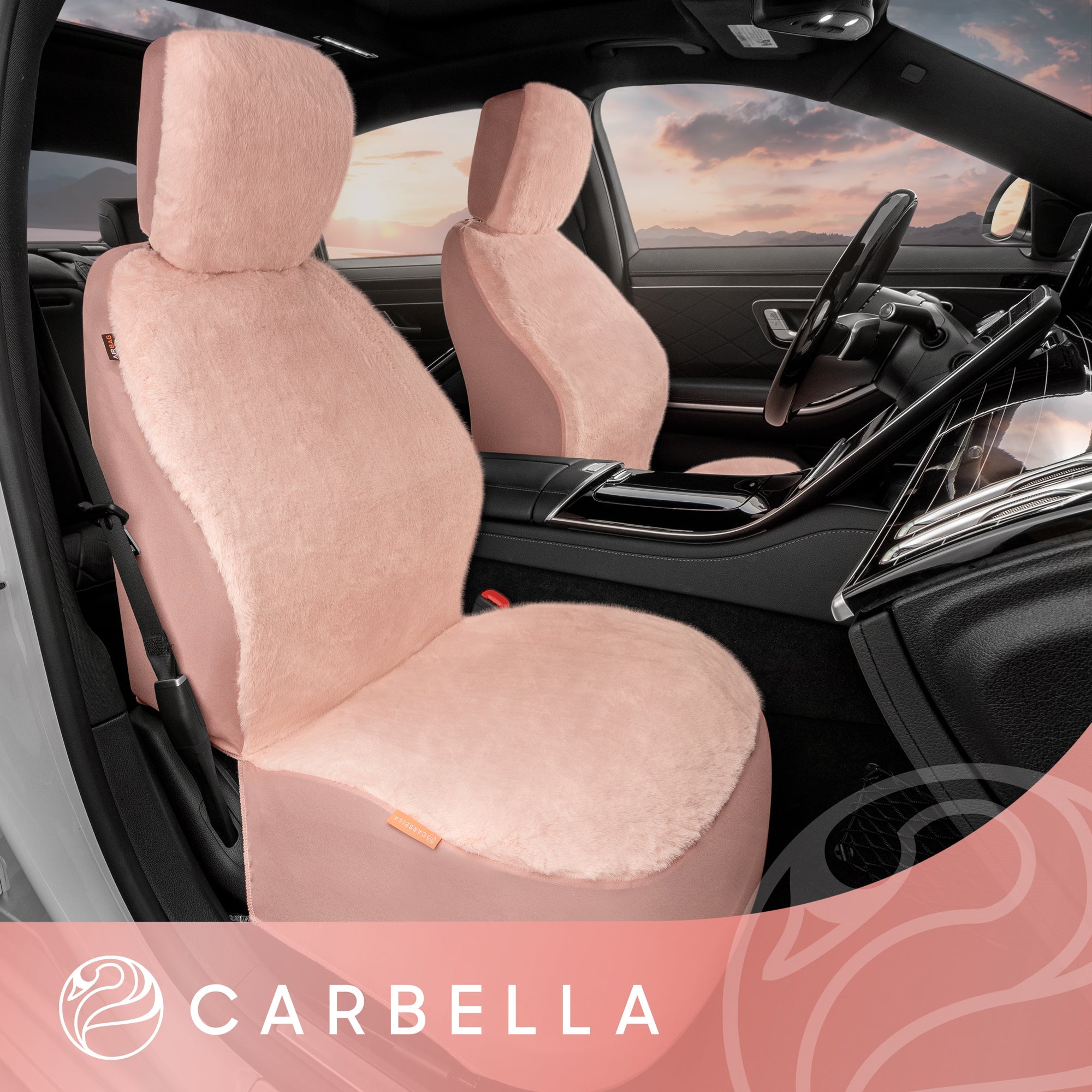 Carbella 2-Pack Plush Fleece Front Seat Covers