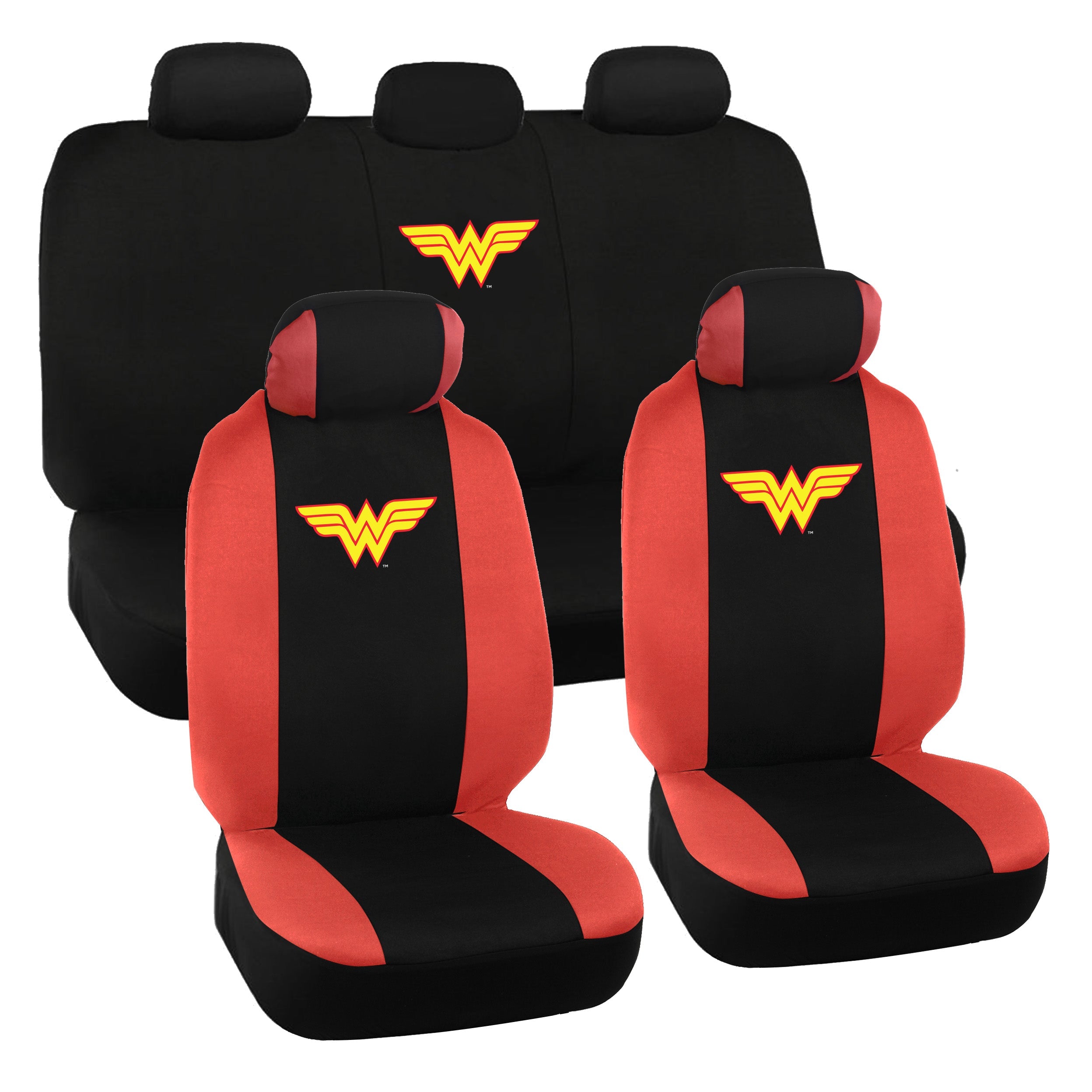 Warner Bros DC Comics 9-Piece Wonder Woman Front Seat Covers and Rear Seat Covers