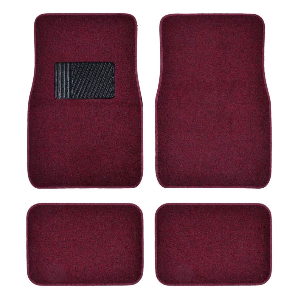 BDK 4-Piece Premium Carpet Non-Slip Heel Pad Front Floor Mats and Rear Floor Mats