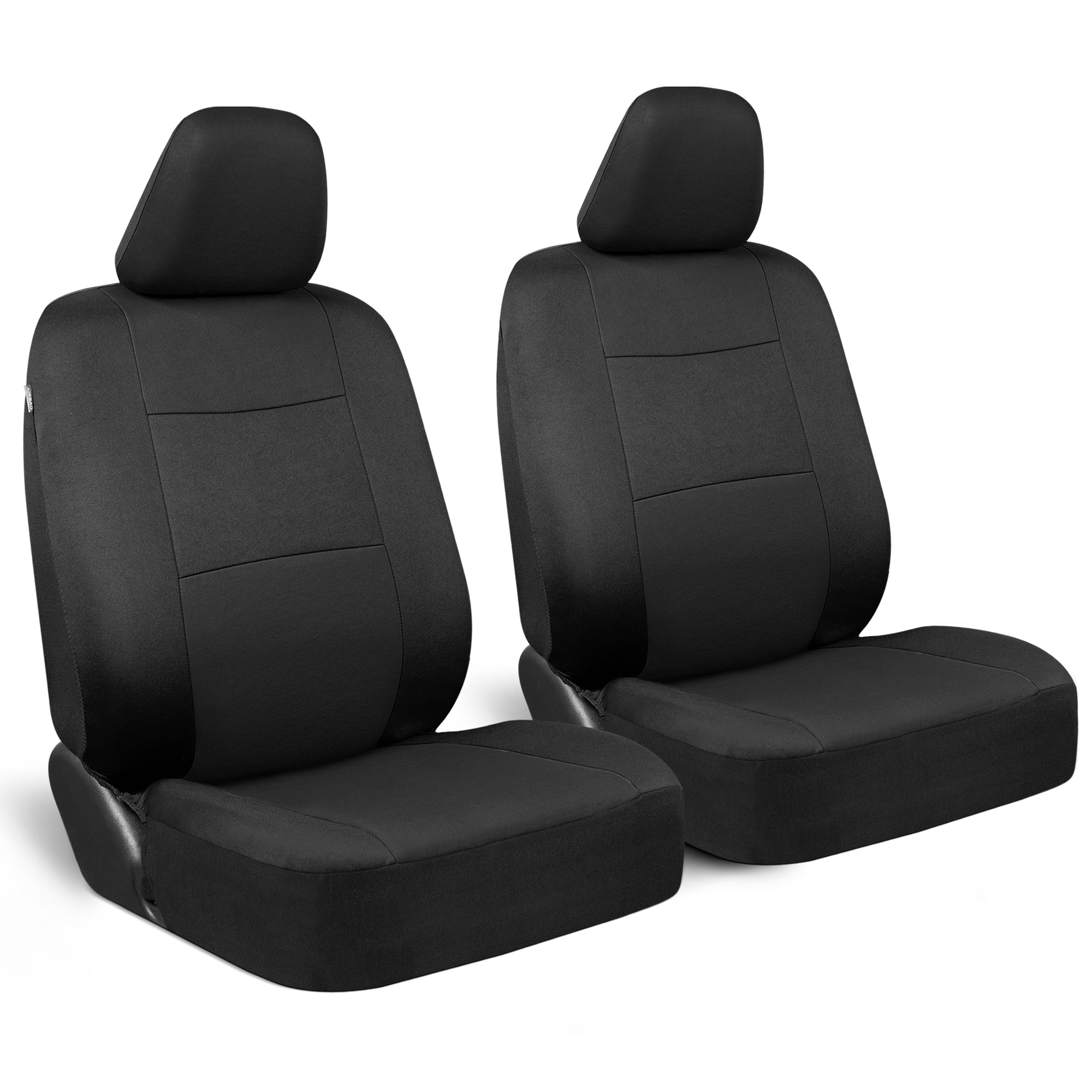 BDK 2-Pack PolyPro Front Seat Covers - Black - Black