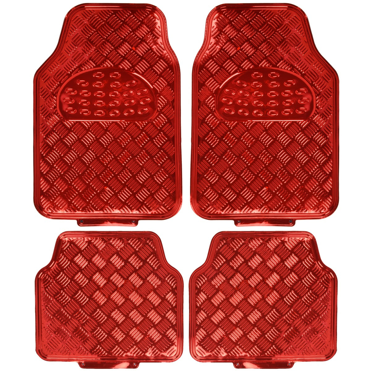 BDK 4-Piece Translucent Centered Cushioned Grip Pad Front Floor Mats and Rear Floor Mats - Heavy Duty, All Weather