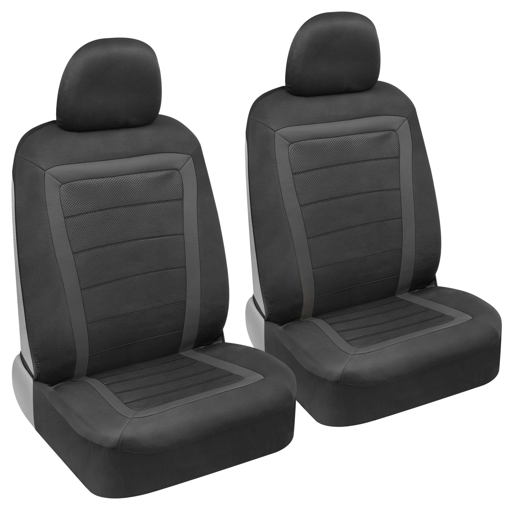 BDK 2-Pack FreshMesh with Honeycomb Backing Front Seat Covers - Black