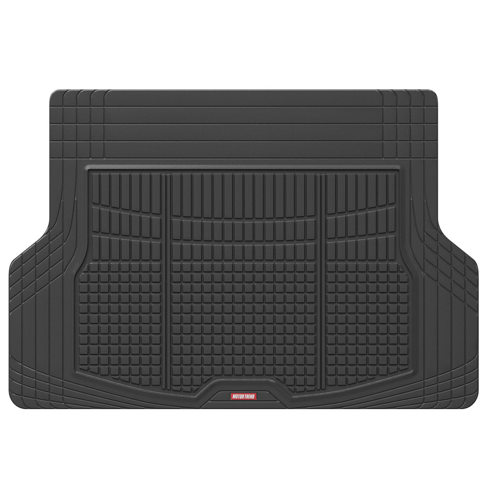 MotorTrend FlexTough Square Groove Trunk/Cargo Liner Mat - Heavy Duty, All Weather, Trim to Fit (54" x 37")