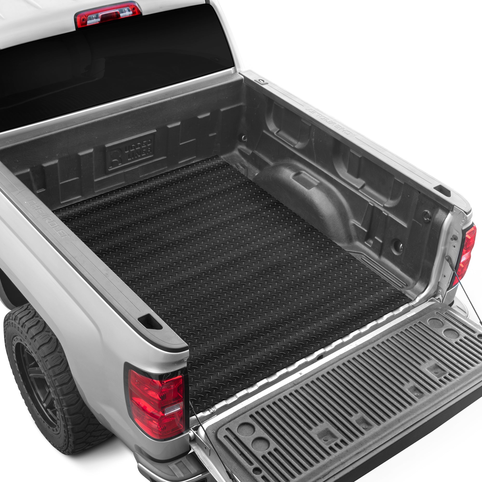 MotorTrend Diamond Metal Look Trunk/Cargo Liner Mat - Heavy Duty, All Weather, Trim to Fit (4' x 6')