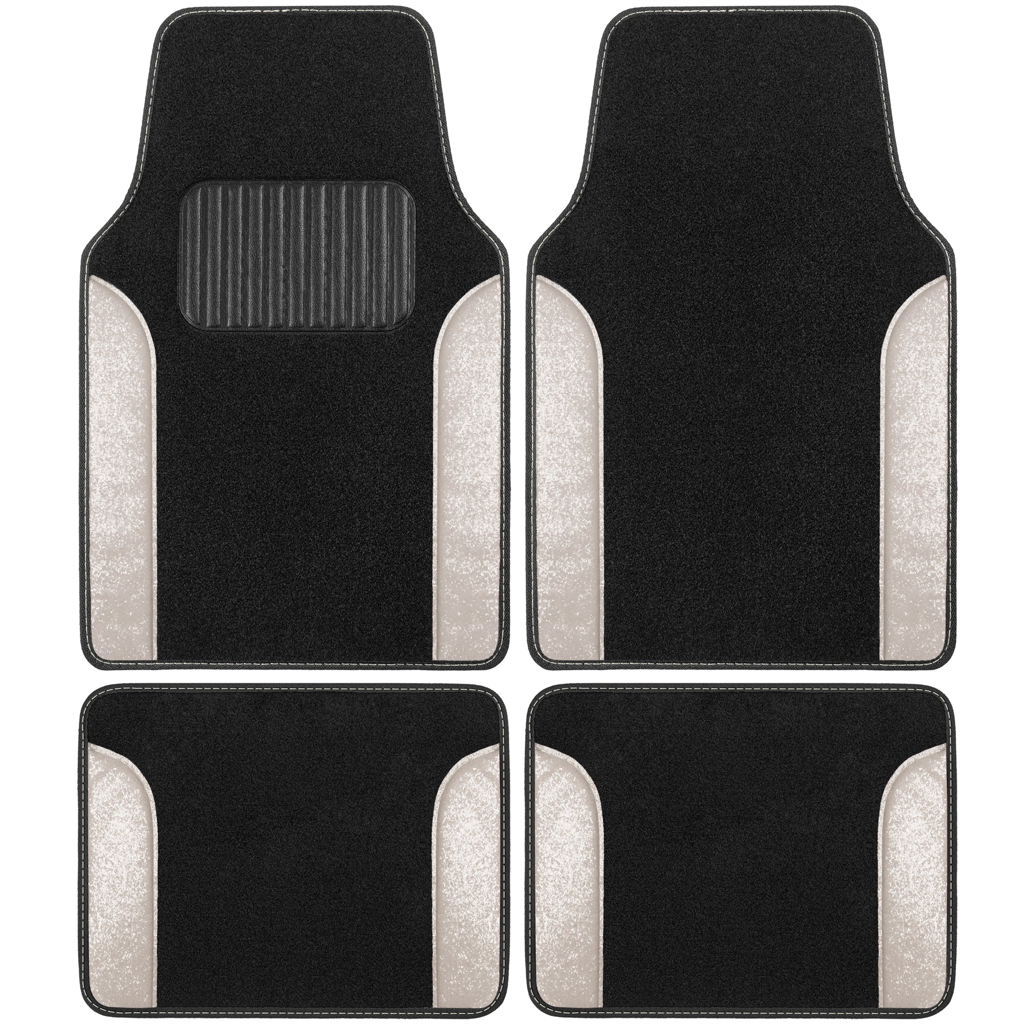 Carbella 4-Piece Sparkle Glitter Front Floor Mats and Rear Floor Mats