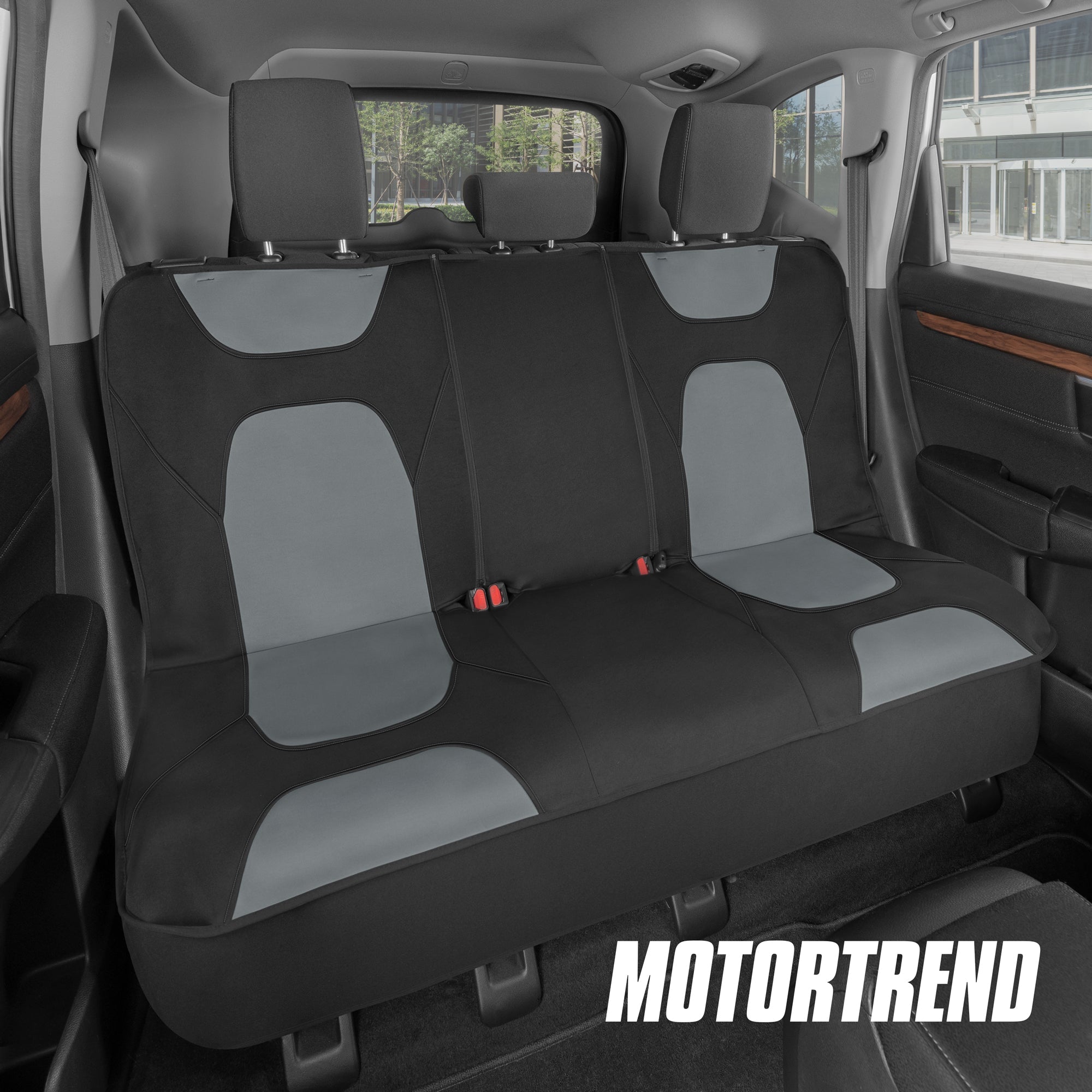 MotorTrend AquaShield Water-Proof Two-Tone Neoprene Rear Seat Covers