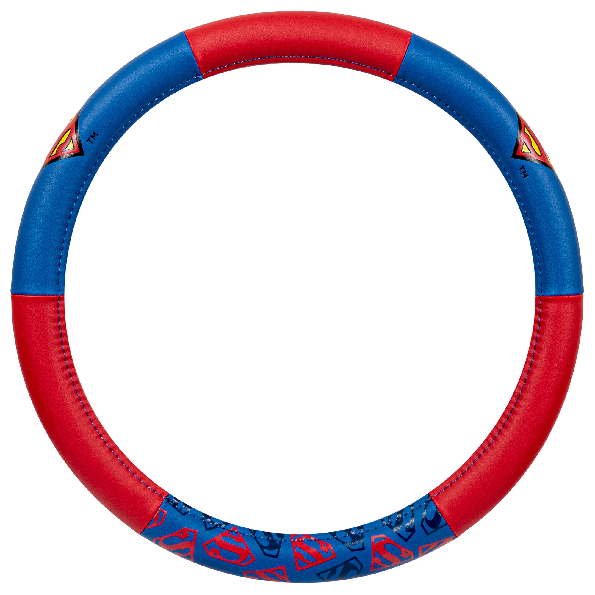 Warner Bros DC Comics Superman Logo Steering Wheel Cover (Fits 14.5" - 15.5")