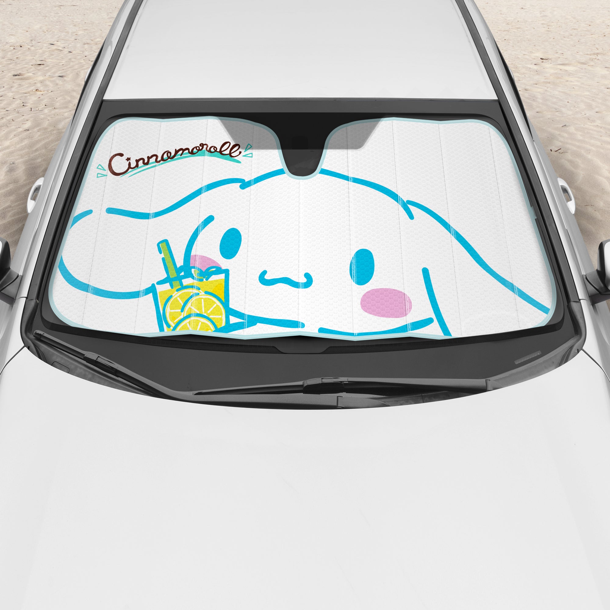 Carbella Sanrio Cinnamoroll Lemon Chill Front Windshield Sunshade (58" x 28")