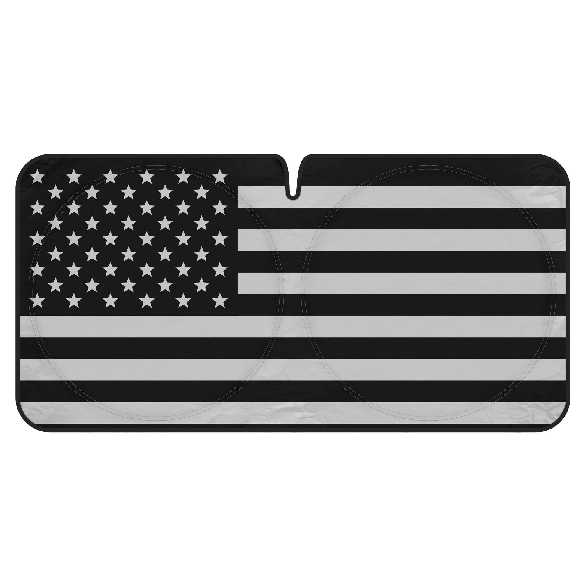 MotorTrend USA Black American Flag Front Windshield Sunshade - Medium (65" x 33")