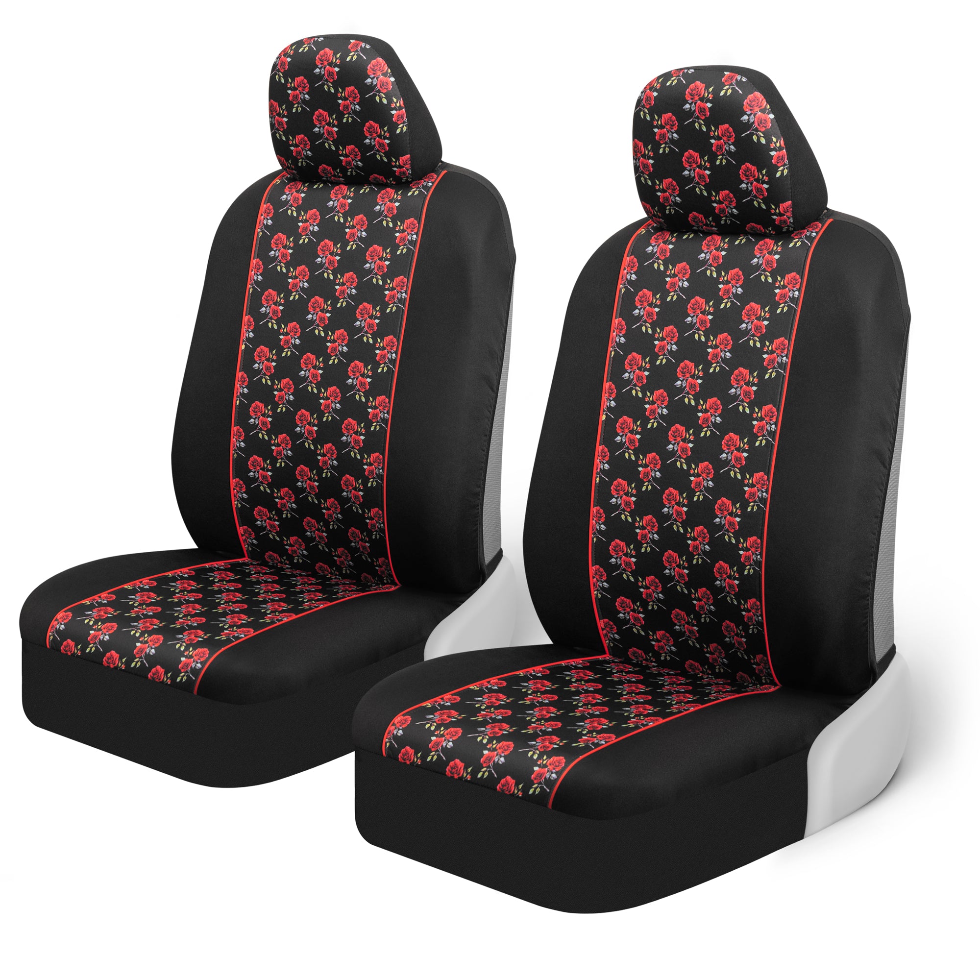 BDK 2-Pack Red Roses Front Seat Covers