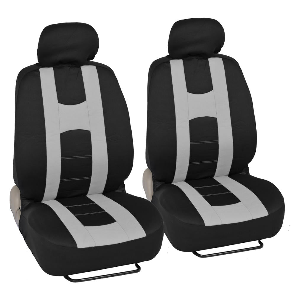 BDK 9-Piece Rome Sport Front Seat Covers and Rear Seat Covers - Black/White