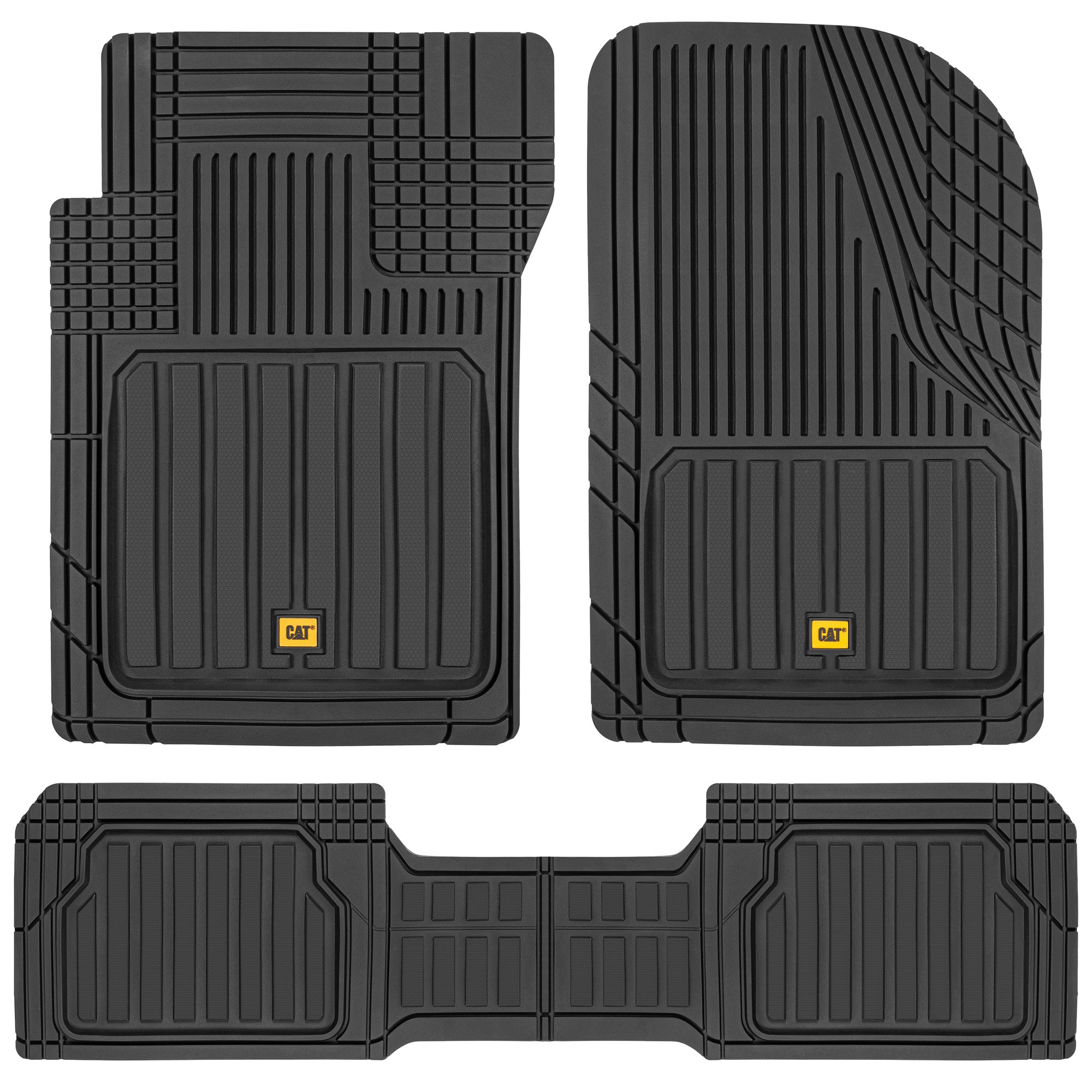 CAT 3-Piece ToughLiner Front Floor Mats and Rear Floor Mats - Heavy Duty, All Weather, Trim to Fit