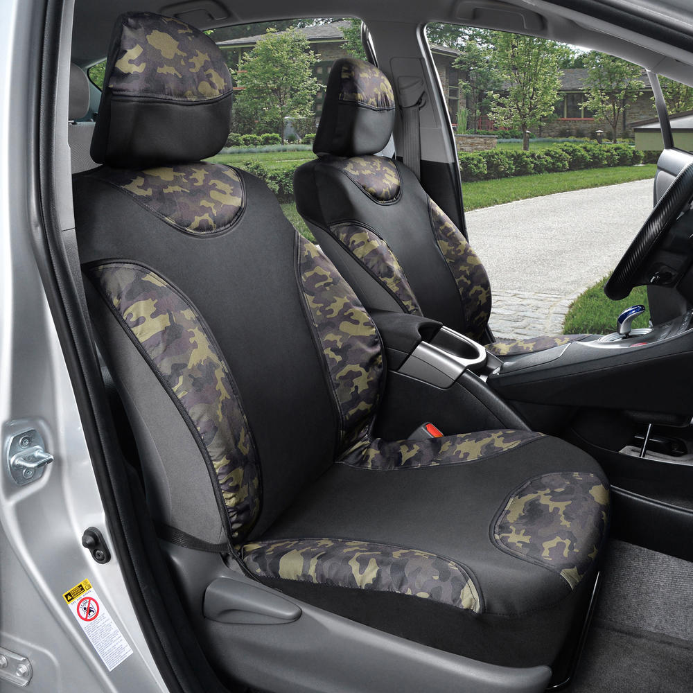 BDK 2-Pack Camo Two-Tone Water-Proof Front Seat Covers