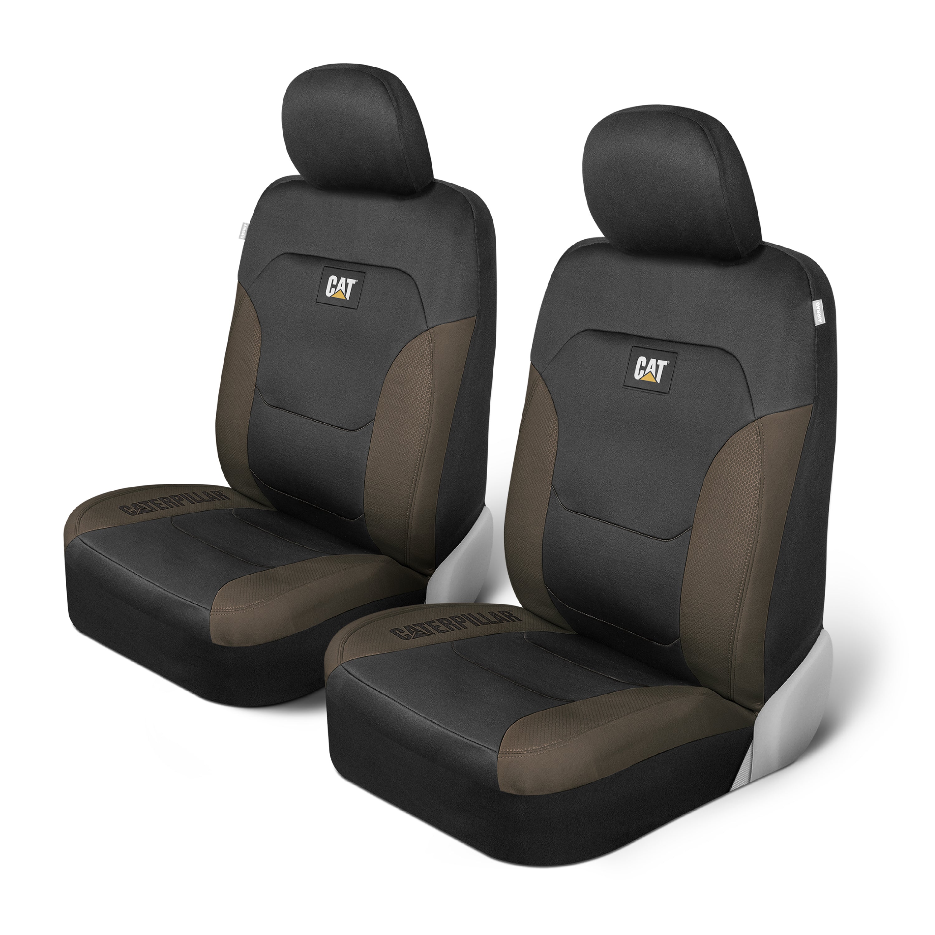 CAT 2-Pack FlexFit Honeycomb Front Seat Covers - Beige