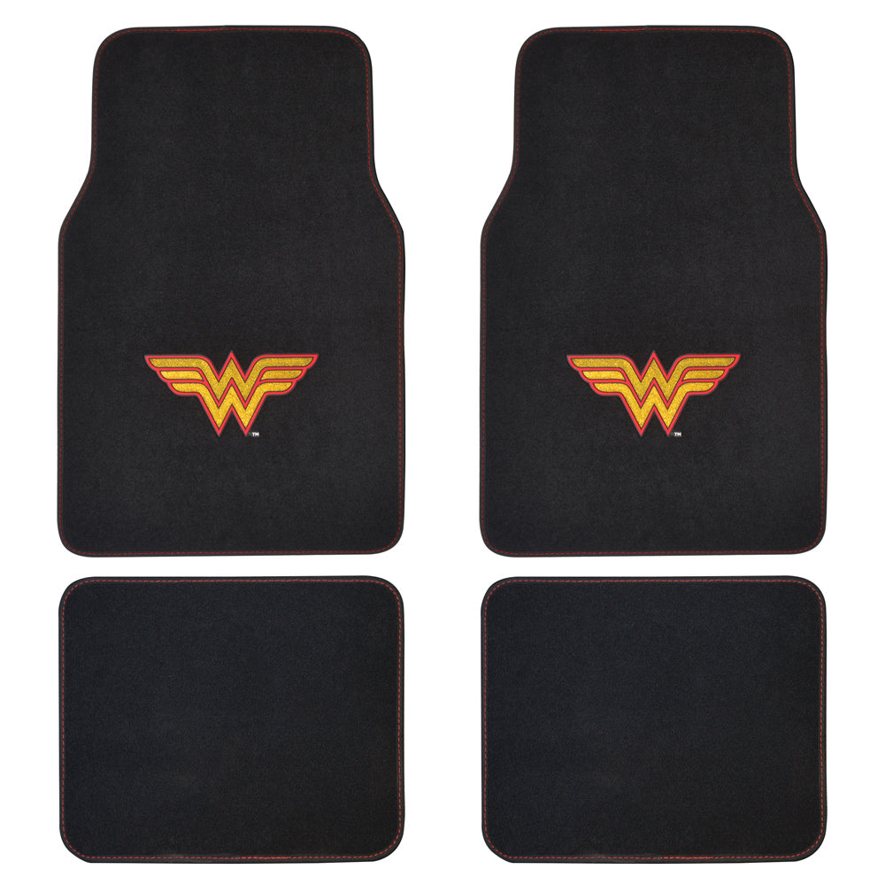 Warner Bros DC Comics Wonder Woman Logo Front Floor Mats and Rear Floor Mats