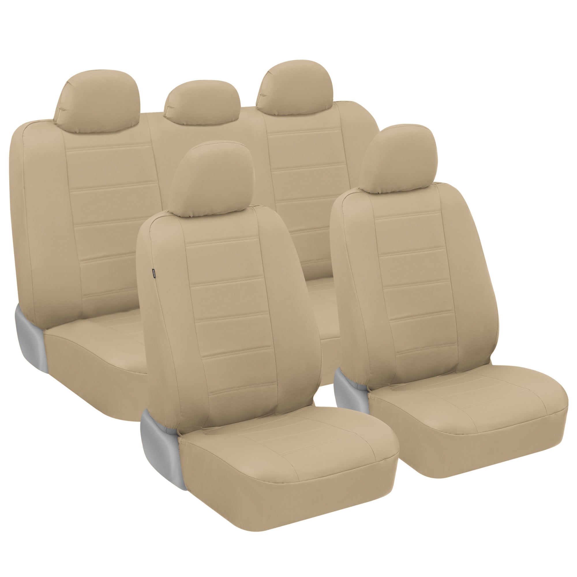 BDK 9-Piece Premium Faux Leather Front Seat Covers and Rear Seat Covers