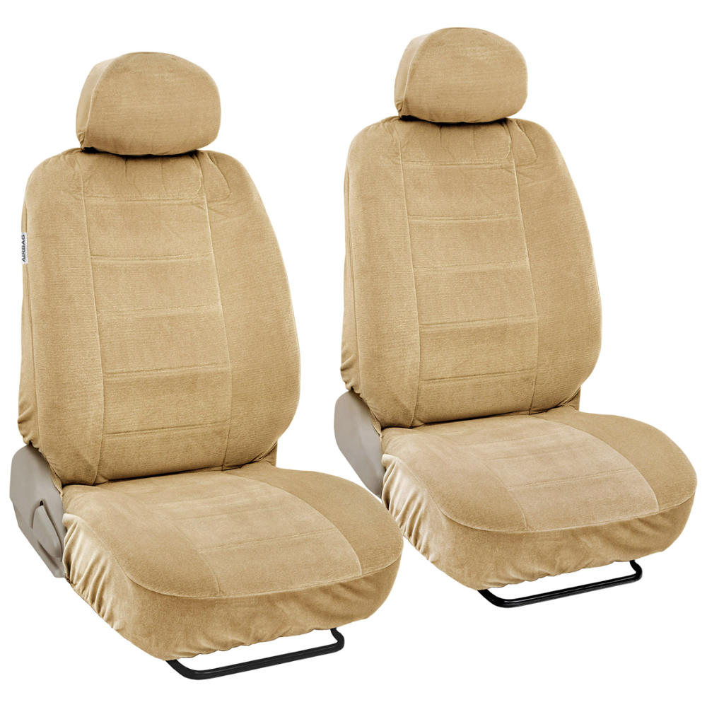 BDK 2-Pack Premium Regal Cloth Front Seat Covers - Black