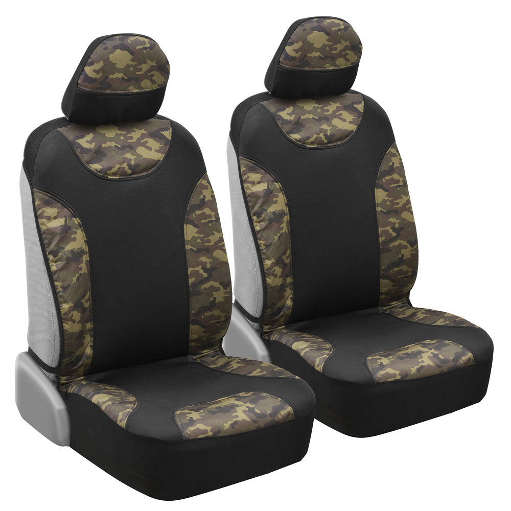 BDK 2-Pack Camo Two-Tone Water-Proof Front Seat Covers