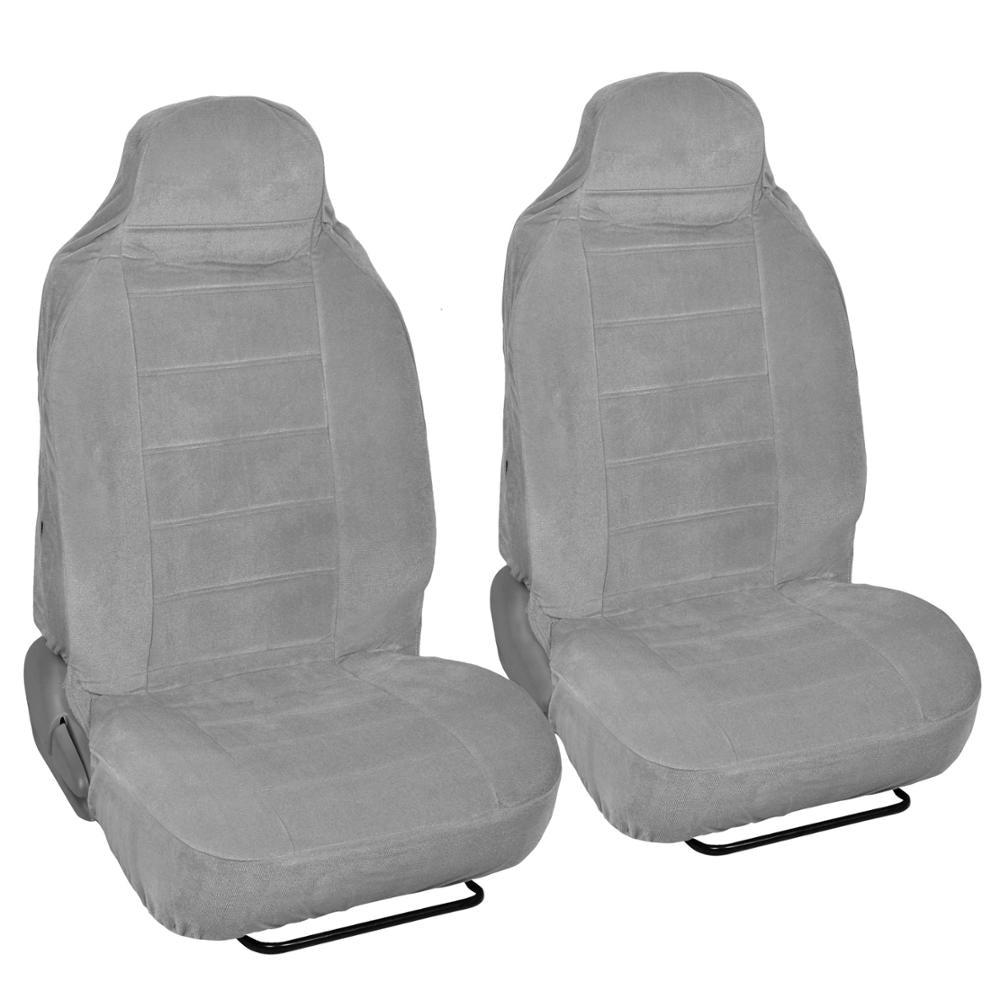 BDK 2-Pack Premium Regal Cloth Front Seat Covers - Black